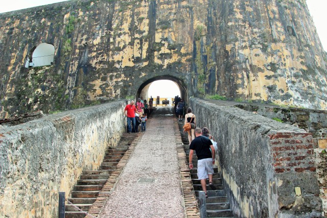 One of the many steep staircases at the fort.