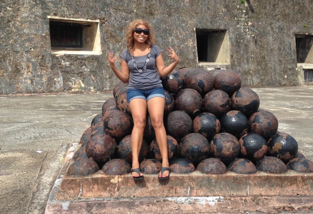 The canon balls that were once used to protect the fort.