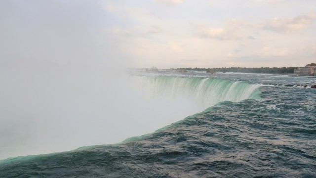 View of the mist from the top of the Horseshoe Falls.
