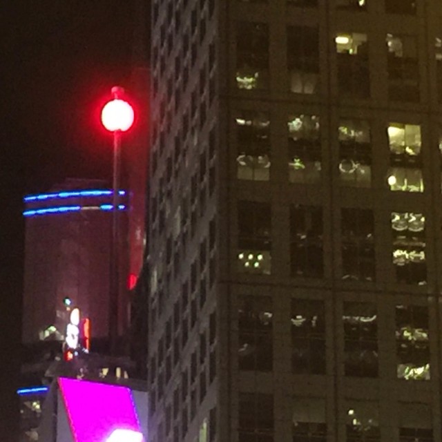 The New Year's Eve Ball changed to red.