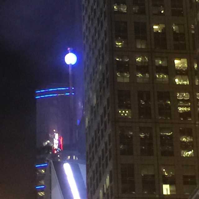The New Year's Eve Ball changed to white.